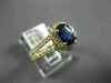 ESTATE 1.65CT DIAMOND & AAA OVAL CUT SAPPHIRE 14K YELLOW GOLD 3D ENGAGEMENT RING