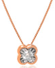 ESTATE .09CT DIAMOND 18KT WHITE ROSE GOLD CLASSIC SOLITAIRE FUN FLOATING PENDANT