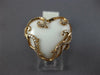 LARGE .36CT DIAMOND & AAA WHITE AGATE 14K ROSE GOLD 3D HEART SHAPE FILIGREE RING