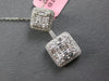 1.41CT DIAMOND 18KT WHITE GOLD ROUND & BAGUETTE SQUARE CLUSTER FLOATING PENDANT
