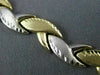 ESTATE 14KT WHITE & YELLOW GOLD 3D CLASSIC FLAT DIAMOND CUT LINK BRACELET #22707