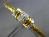 ESTATE .45CT DIAMOND 14K YELLOW GOLD CLASSIC CIRCULAR WOVEN PAVE BANGLE BRACELET