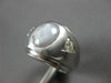 WIDE 2.16CT DIAMOND & AAA STAR SAPPHIRE 14KT WHITE GOLD 3 STONE MENS RING #28295