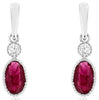 .65CT DIAMOND & AAA RUBY 14KT WHITE GOLD OVAL & ROUND FILIGREE 2 STONE EARRINGS