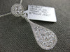 ESTATE LARGE 1.32CT DIAMOND 18KT WHITE GOLD CLUSTER ROUND TEAR DROP LOVE PENDANT