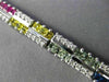 ESTATE WIDE 9.24CT DIAMOND & AAA MULTI GEM 14K WHITE GOLD SQUARE TENNIS BRACELET