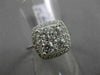 ESTATE LARGE 1.4CT DIAMOND 18K WHITE GOLD CLUSTER SQUARE ENGAGEMENT PROMISE RING
