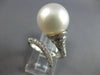 EXTRA LARGE .79CT DIAMOND & AAA SOUTH SEA PEARL 18KT WHITE GOLD CRISS CROSS RING