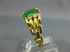 ESTATE 1.77CT DIAMOND & AAA EMERALD 14K YELLOW GOLD OVAL & ROUND ENGAGEMENT RING