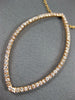 ESTATE LARGE .40CT DIAMOND 14K ROSE GOLD OPEN MARQUISE SHAPE LEAF NECKLACE 26825