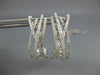 ESTATE WIDE .73CT DIAMOND 18K WHITE GOLD 3D CRISS CROSS CLIP ON HANGING EARRINGS