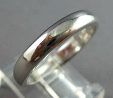 14K WHITE GOLD 3D CLASSIC SOLID 3.5MM SHINY MENS WEDDING ANNIVERSARY RING #27597