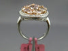 ESTATE LARGE 4.21CT MULTI COLOR DIAMOND 18KT WHITE & ROSE GOLD CLUSTER OVAL RING