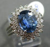 ANTIQUE LARGE 3.22CT DIAMOND & AAA SAPPHIRE 14K WHITE GOLD CLUSTER RING STUNNING
