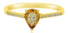 .62CT DIAMOND & AAA CITRINE 14K YELLOW GOLD 3D PEAR SHAPE & ROUND SOLITAIRE RING