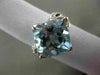 ESTATE LARGE 7.69CT DIAMOND & AAA BLUE TOPAZ 14KT WHITE GOLD 3D SQUARE RING