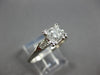 ANTIQUE LARGE .69CT DIAMOND PLATINUM 3 STONE FILIGREE 3D ENGAGEMENT RING #28020