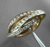ESTATE WIDE 3CT DIAMOND 14K WHITE YELLOW & ROSE GOLD TRINITY ETERNITY RING #2939