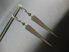 LARGE .70CT DIAMOND 14KT WHITE GOLD ELONGATED PAVE TRIANGULAR HANGING EARRINGS