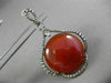 ANTIQUE MASSIVE 47.58CT FANCY DIAMOND & AAA RED AGATE 14KT 2 TONE GOLD EARRINGS