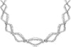 ESTATE 2.85CT DIAMOND 14KT WHITE GOLD 3D ROUND MULTI LEAF LOVE TENNIS NECKLACE
