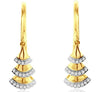 .11CT DIAMOND 14KT YELLOW GOLD 3D TRIANGULAR JOURNEY LEVERBACK HANGING EARRINGS