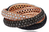 LARGE 4CT WHITE CHOCOLATE FANCY & BLACK DIAMOND 14KT ROSE GOLD 3D TRINITY RING
