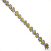 LARGE 21.91CT WHITE & FANCY YELLOW DIAMOND 18KT 2 TONE GOLD CUFF TENNIS BRACELET