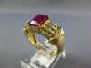 2.03CT DIAMOND & AAA RUBY 14KT YELLOW GOLD 3D MULTI ROW CLASSIC ENGAGEMENT RING