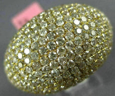EXTRA LARGE 8.04CT DIAMOND 18KT YELLOW GOLD 3D DOME SHAPE PAVE ANNIVERSARY RING