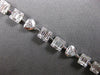 ESTATE 3.57CT DIAMOND 18KT WHITE GOLD 3D ROUND & BAGUETTE SQUARE TENNIS BRACELET