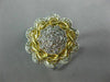 ESTATE WIDE .25CT DIAMOND 14KT YELLOW GOLD 3D CLUSTER FLOWER INFINITY FUN RING