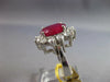 LARGE 7.76CT DIAMOND & AAA RUBY 14K WHITE GOLD OVAL FLOWER ENGAGEMENT RING 27466