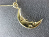 ESTATE LARGE 14KT YELLOW GOLD 3D HANDCRAFTED HAPPY MOON FLOATING PENDANT #25047