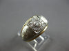 WIDE .36CT DIAMOND 14K 2 TONE GOLD 3D ROUND SQUARE MATTE & SHINY FUN RING #28029