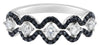 .50CT WHITE & BLACK DIAMOND 14K WHITE GOLD 5 STONE HALO WEDDING ANNIVERSARY RING