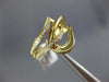 ESTATE WIDE .15CT DIAMOND 18KT YELLOW GOLD 3D DOUBLE LEAF CRISS CROSS FUN RING