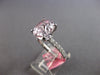 LARGE 4.69CT DIAMOND & AAA KUNZITE 18KT WHITE GOLD CUSHION ROUND ENGAGEMENT RING