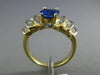 ESTATE 4.20CT DIAMOND & AAA SAPPHIRE 14KT YELLOW GOLD MULTI ROW ENGAGEMENT RING