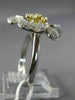 ESTATE LARGE 2.68CT DIAMOND 18K TWO TONE GOLD FLOWER CLUSTER MULTI SHAPE RING