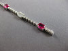 3.88CT DIAMOND & AAA RUBY 14KT WHITE GOLD OVAL ROUND & BAGUETTE TENNIS BRACELET