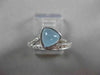 WIDE 1.35CT DIAMOND & AAA CABOCHON AQUAMARINE 18KT WHITE GOLD TRILLION LOVE RING