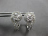 LARGE 1.7CT DIAMOND 14KT WHITE GOLD ROUND & BAGUETTE LEVERBACK EARRINGS #28065