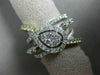 ESTATE LARGE 1.40CT DIAMOND 14K 2 TONE GOLD 3D CRISS CROSS HALO ANNIVERSARY RING