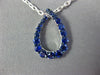 ESTATE .99CT AAA SAPPHIRE 18KT WHITE GOLD 3D OPEN TEAR DROP CLASSIC PENDANT
