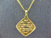 ESTATE .32CT DIAMOND 18KT 2 TONE GOLD 3D SQUARE MULTI WAVE FUN FLOATING PENDANT