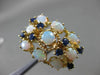 ANTIQUE LARGE 3.20CT AAA SAPPHIRE & OPAL 14KT YELLOW GOLD FILIGREE RING #22337