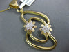 ESTATE LARGE .45CT DIAMOND 18KT WHITE & YELLOW GOLD 3D DOUBLE FLOWER FUN PENDANT