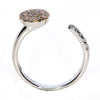 .32CT WHITE & PINK DIAMOND 18KT WHITE & ROSE GOLD CIRCULAR PAVE TENSION FUN RING