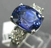 ESTATE LARGE 1.90CT DIAMOND & AAA SAPPHIRE 18KT WHITE GOLD ROUND ENGAGEMENT RING